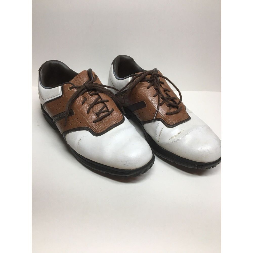 Nike Air Golf Shoes leather‎ mens Size 9.5 brown white oxford Sports Wear